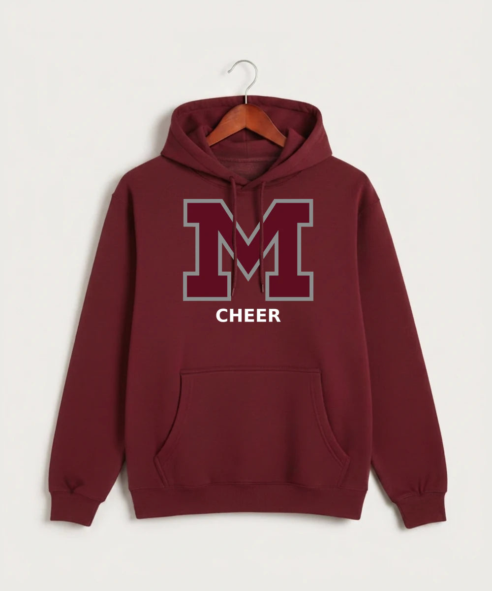 Moline Cheer general - Burgundy Hoodie Value - Full Front