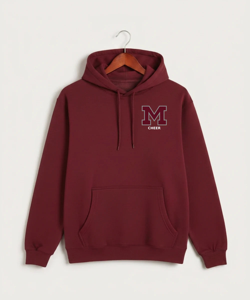 Moline Cheer general - Burgundy Hoodie Value - Left Chest