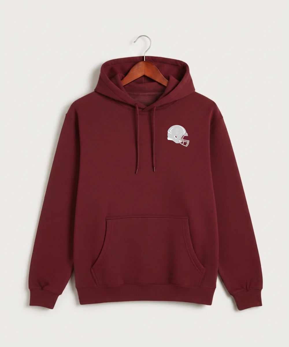 Crosby Ironton High School Football (Boys) - Burgundy Hoodie Value - Left Chest