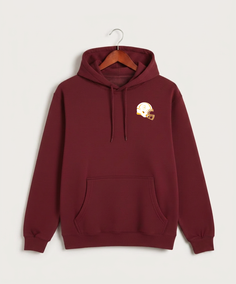 Pillager High School Football (Boys) - Burgundy Hoodie Value - Left Chest