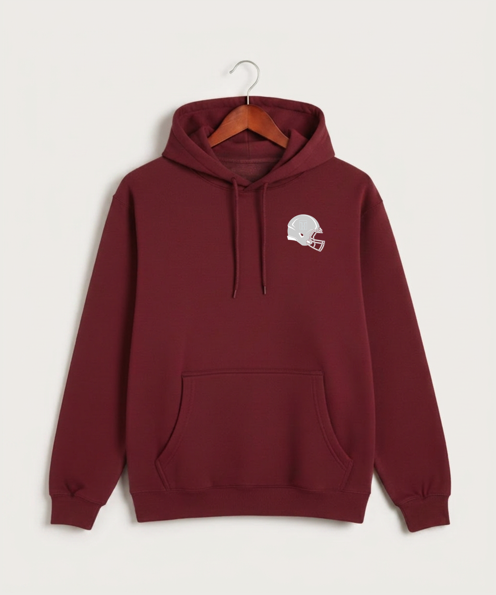 Two Harbors High School Football (Boys) - Burgundy Hoodie Value - Left Chest
