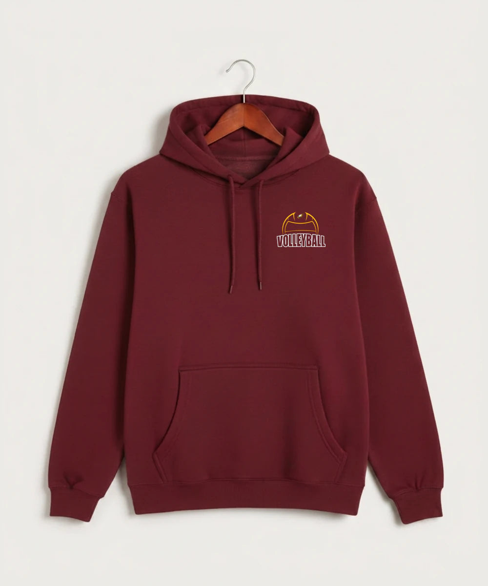 Dover-Eyota High School Volleyball (Girls) - Burgundy Hoodie Value - Left Chest