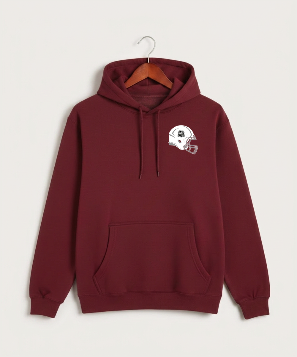 Yellow Medicine East High School Football (Boys) - Burgundy Hoodie Value - Left Chest