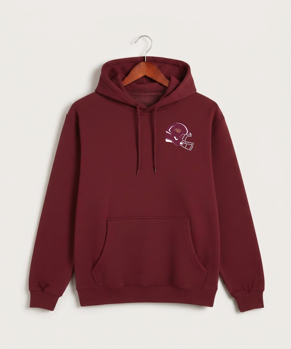 Pine Island High School Football (Boys) - Burgundy Hoodie Value - Left Chest