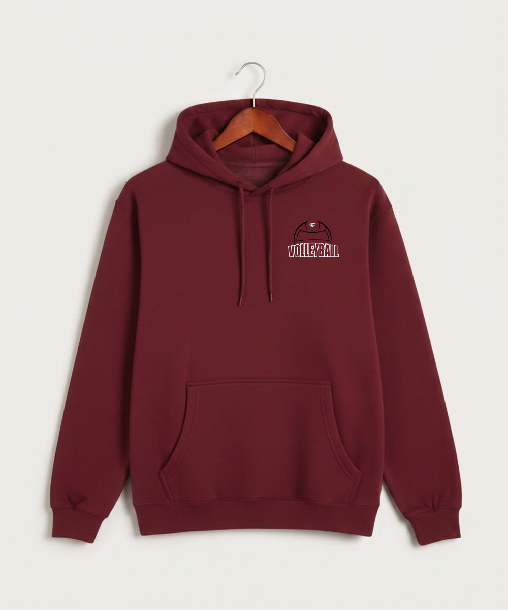 Triton High School Volleyball (Girls) - Burgundy Hoodie Value - Left Chest