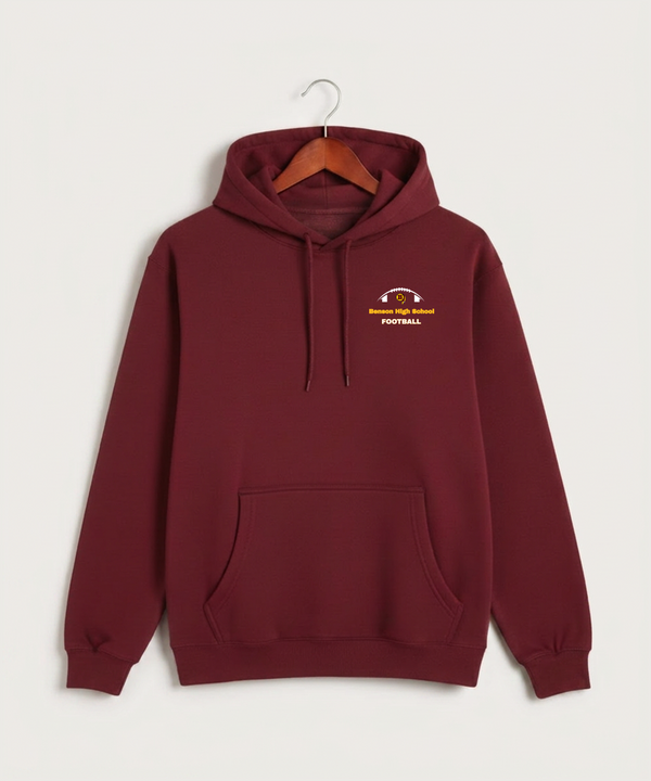 Benson High School Football (Boys) - Burgundy Hoodie Value - Left Chest