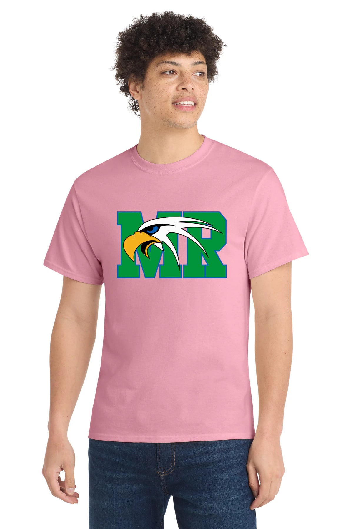 Maple River High School hockey_boys - Candy Pink Port & Co Core Cotton Tee. PC54