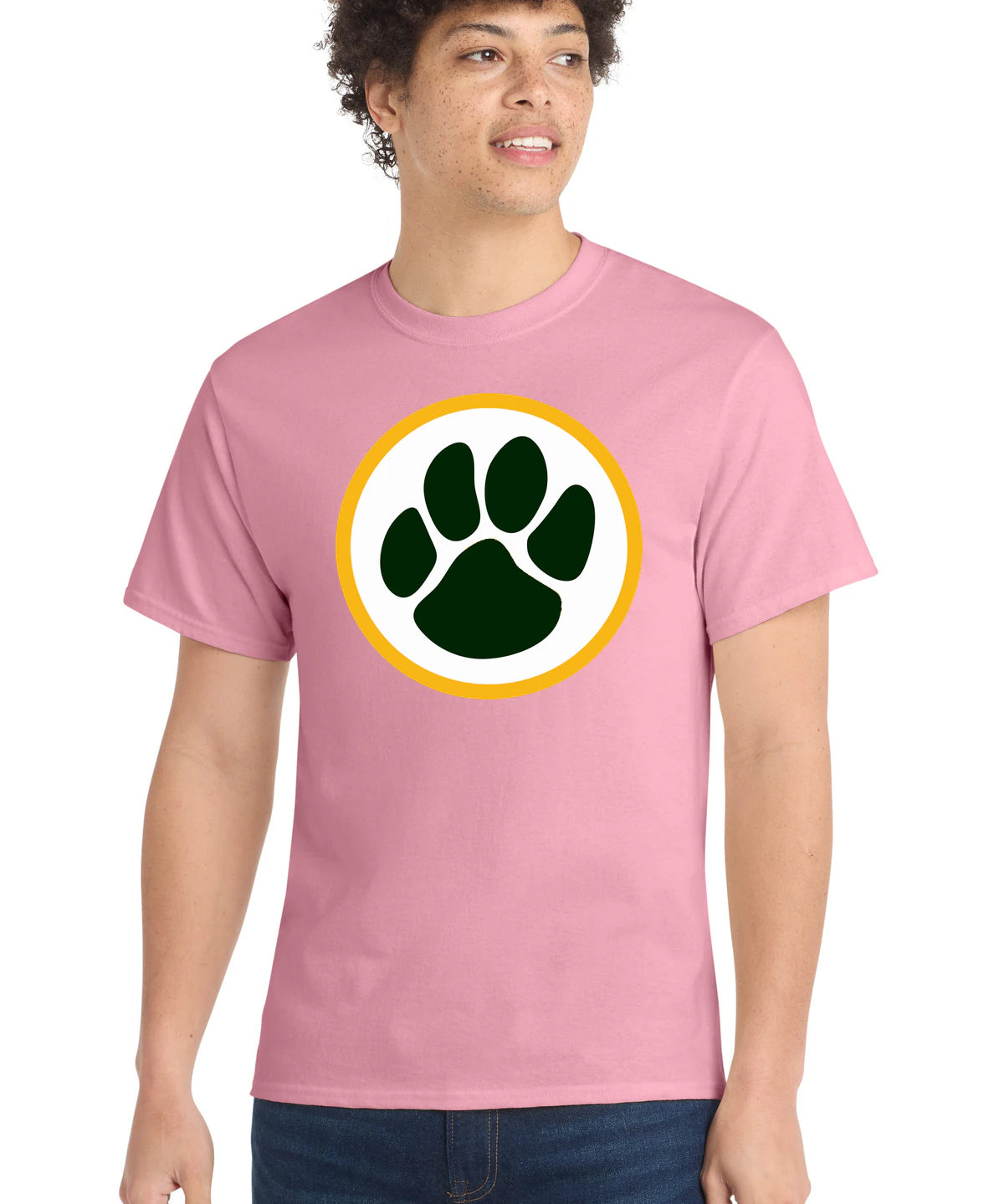 Ashwaubenon High School Football (Boys) - Candy Pink Port & Co Core Cotton Tee. PC54