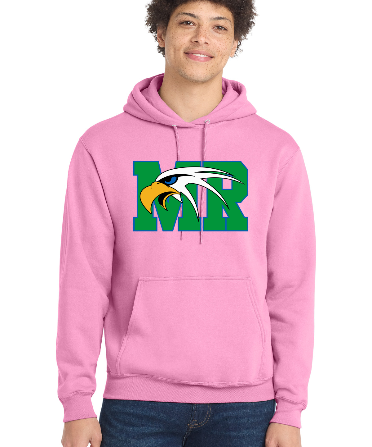 Maple River High School hockey_boys - Candy Pink Port & Co Core Fleece Pullover Hooded Sweatshirt. PC78H