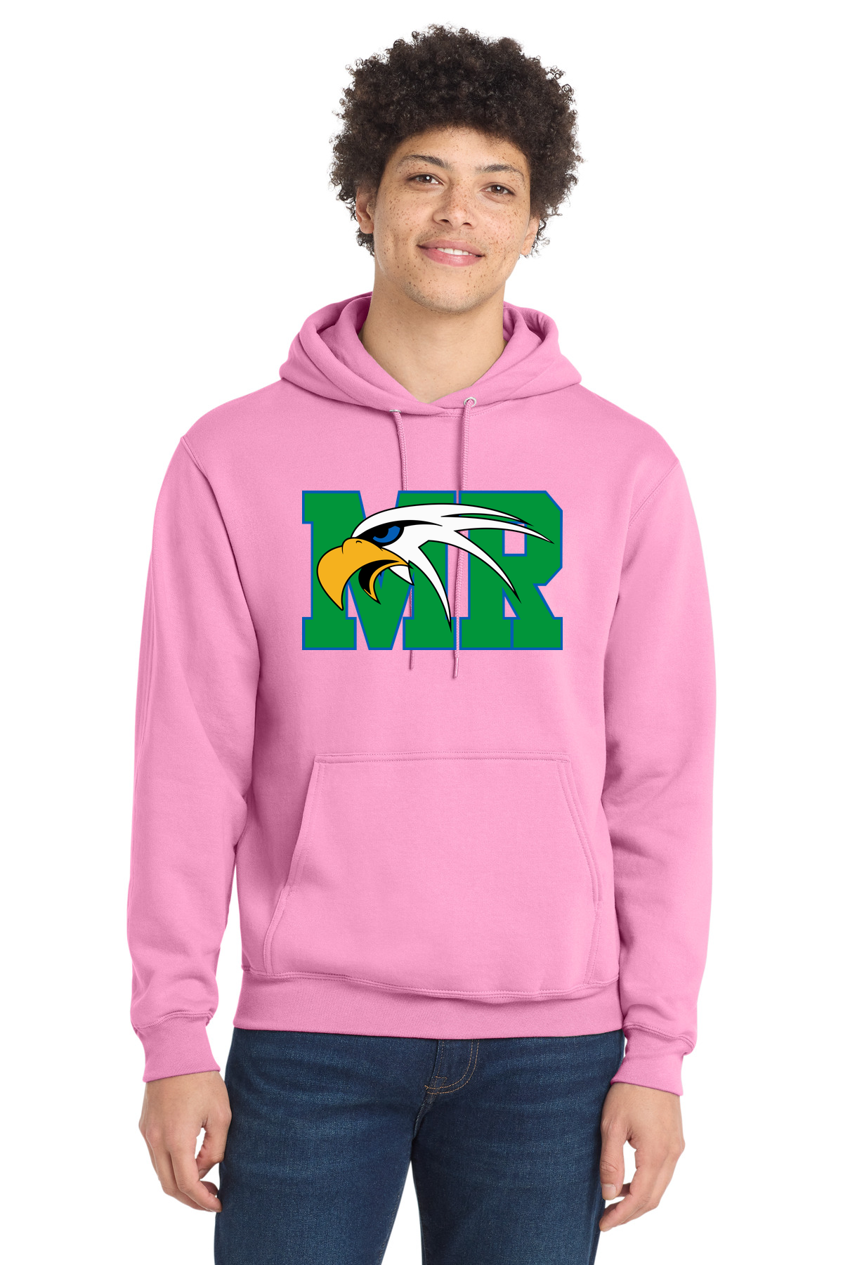 Maple River High School hockey_boys - Candy Pink Port & Co Core Fleece Pullover Hooded Sweatshirt. PC78H