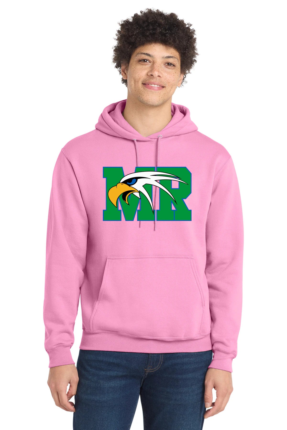 Maple River High School hockey_boys - Candy Pink Port & Co Core Fleece Pullover Hooded Sweatshirt. PC78H