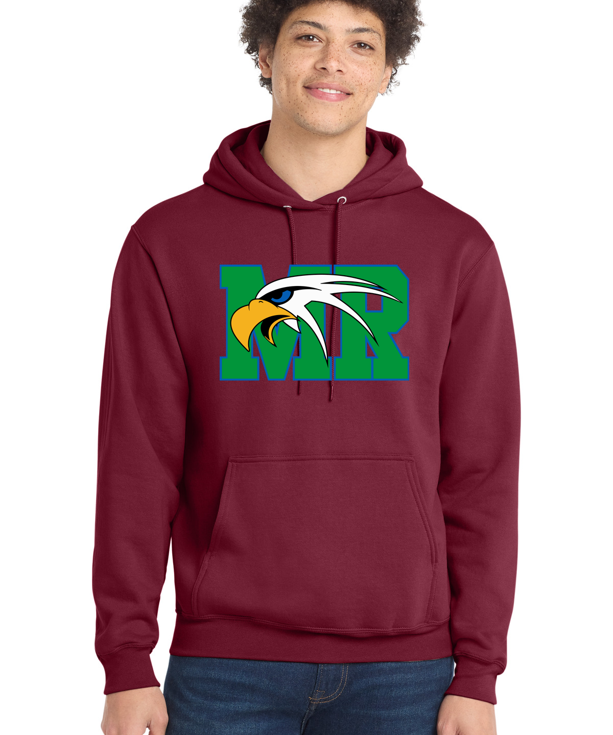 Maple River High School hockey_boys - Cardinal Port & Co Core Fleece Pullover Hooded Sweatshirt. PC78H