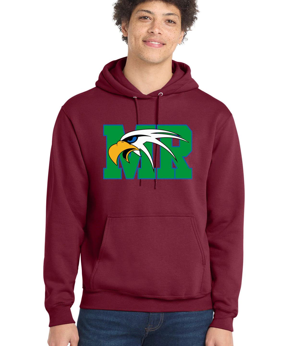 Maple River High School hockey_boys - Cardinal Port & Co Core Fleece Pullover Hooded Sweatshirt. PC78H