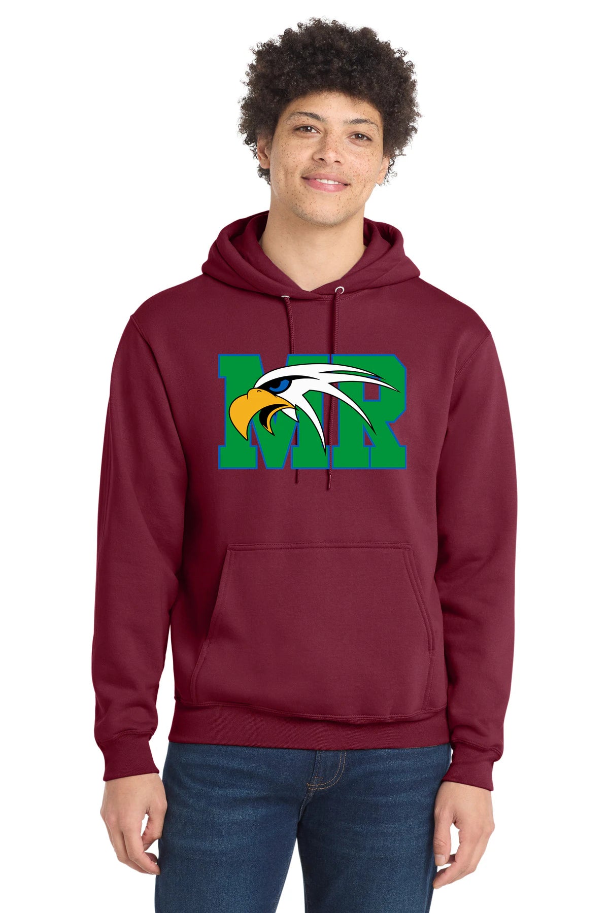 Maple River High School hockey_boys - Cardinal Port & Co Core Fleece Pullover Hooded Sweatshirt. PC78H