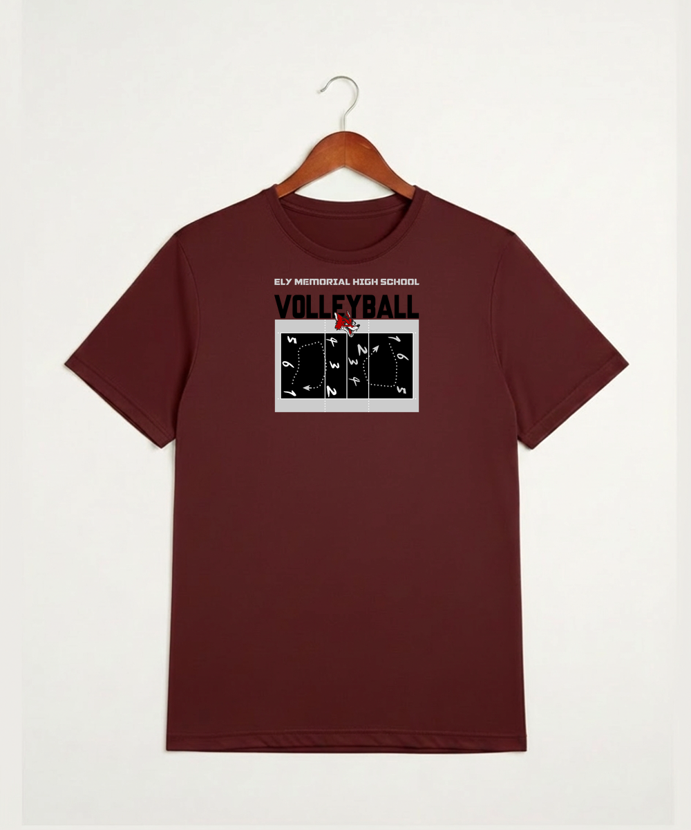 Ely Memorial High School Volleyball (Girls) - Cardinal Sport-Tek PosiCharge Competitor Tee. ST350
