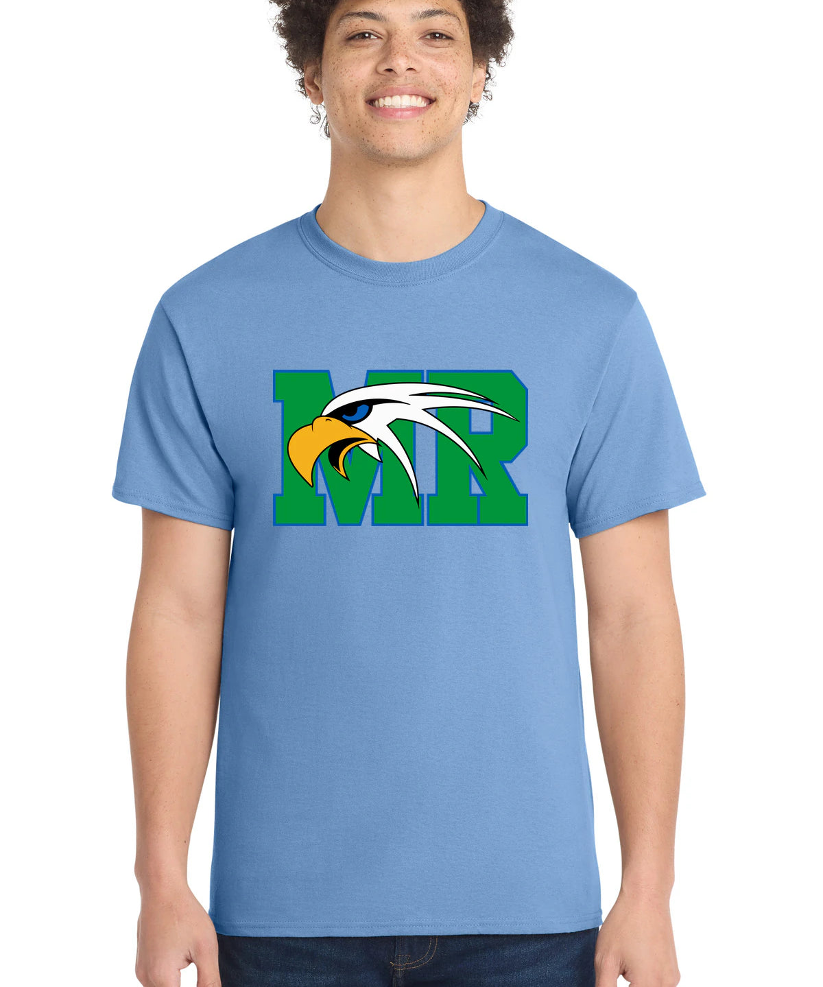 Maple River High School hockey_boys - Carolina Blue Port & Co Core Cotton Tee. PC54
