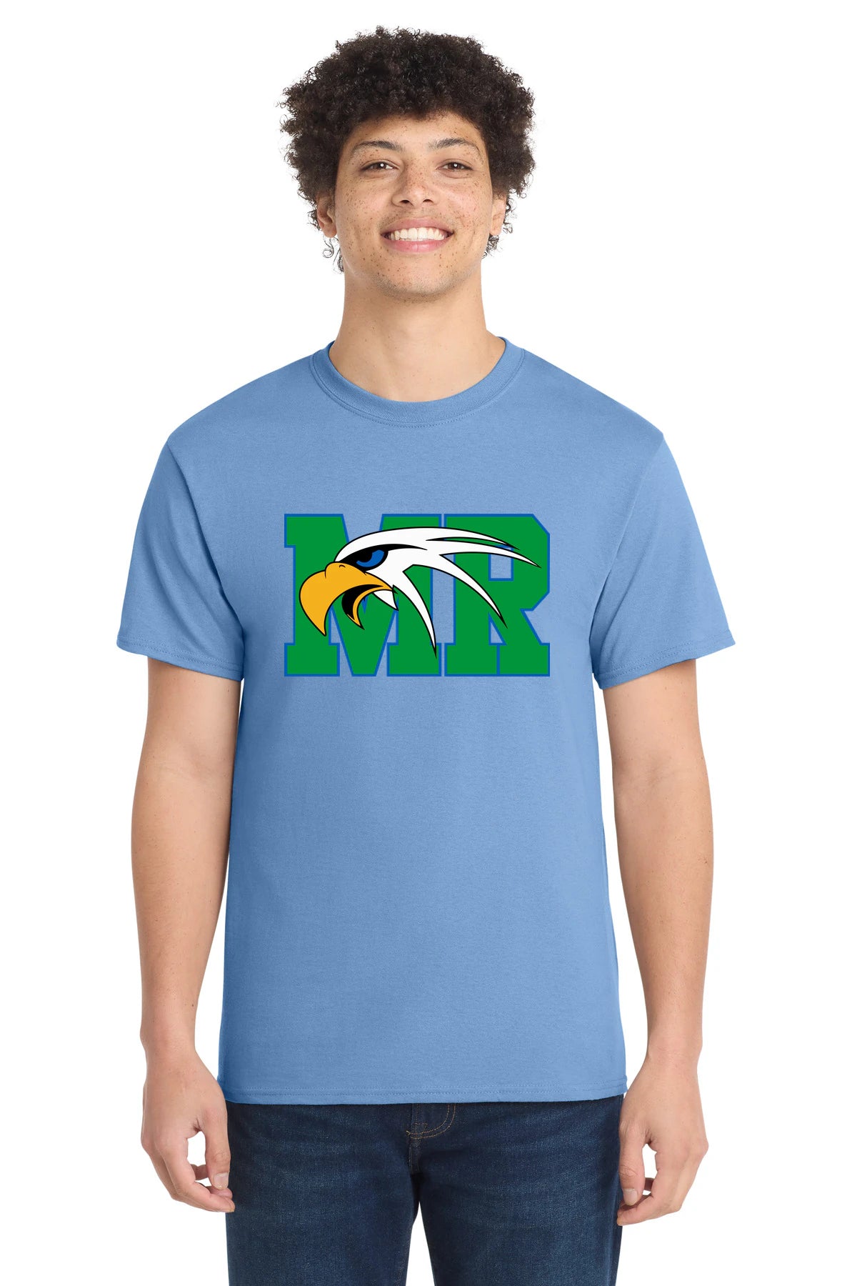 Maple River High School hockey_boys - Carolina Blue Port & Co Core Cotton Tee. PC54