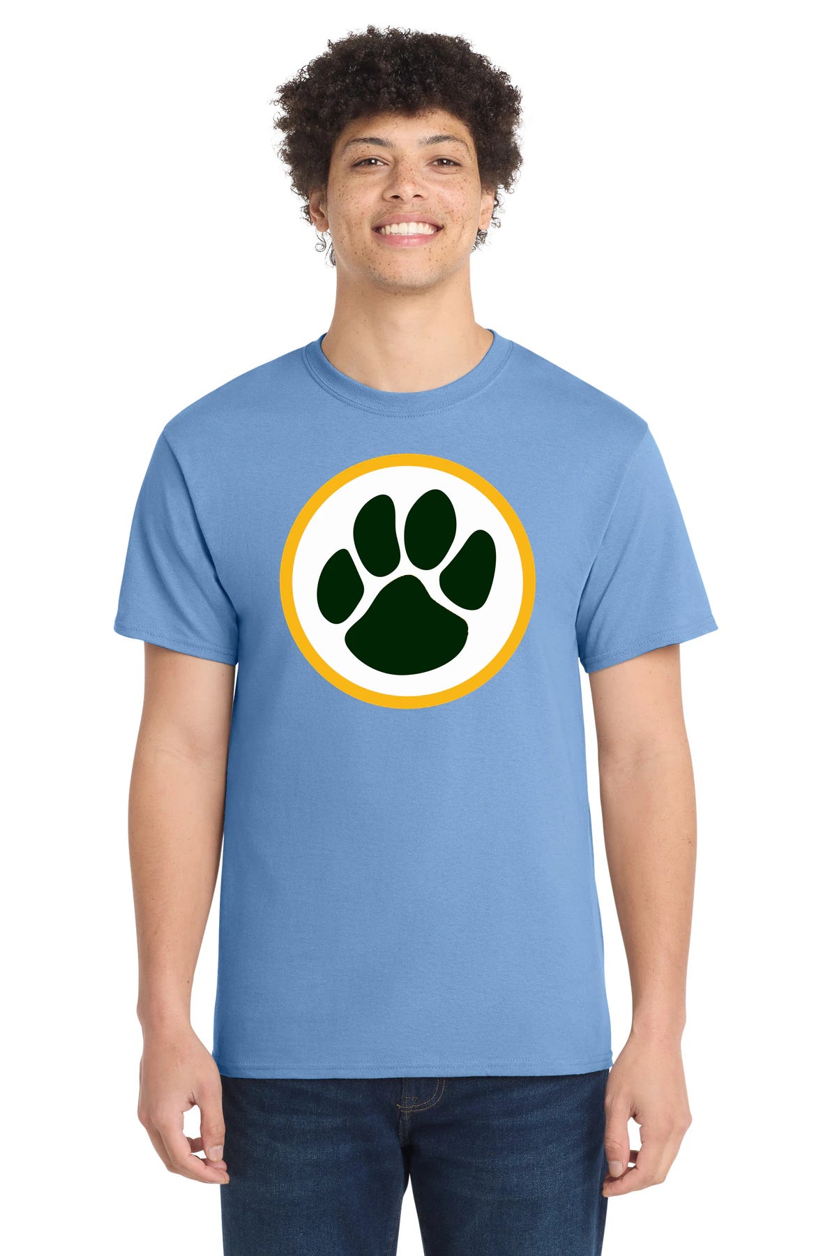 Ashwaubenon High School Football (Boys) - Carolina Blue Port & Co Core Cotton Tee. PC54