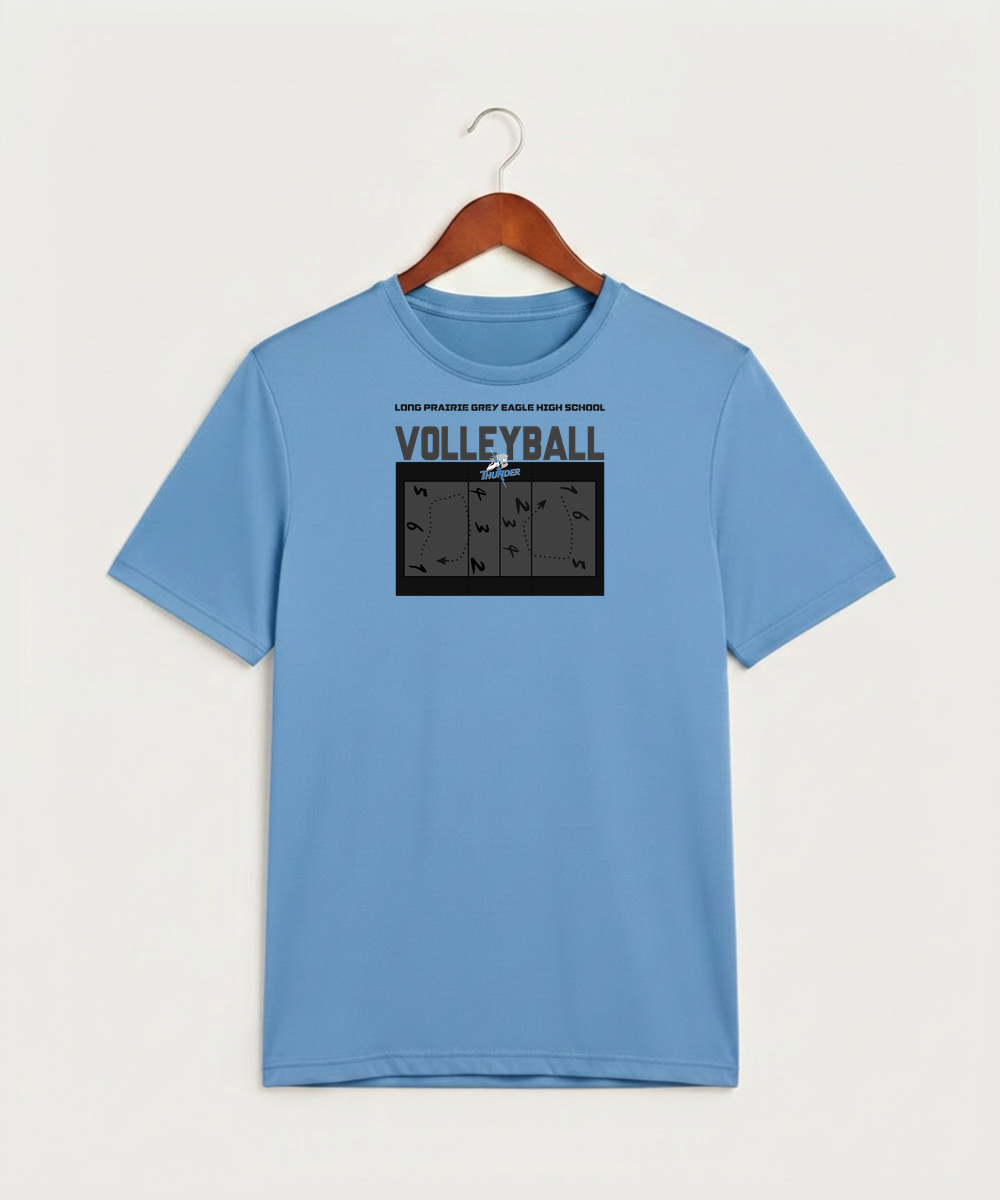 Long Prairie Grey Eagle High School Volleyball (Girls) - Carolina Blue Sport-Tek PosiCharge Competitor Tee. ST350