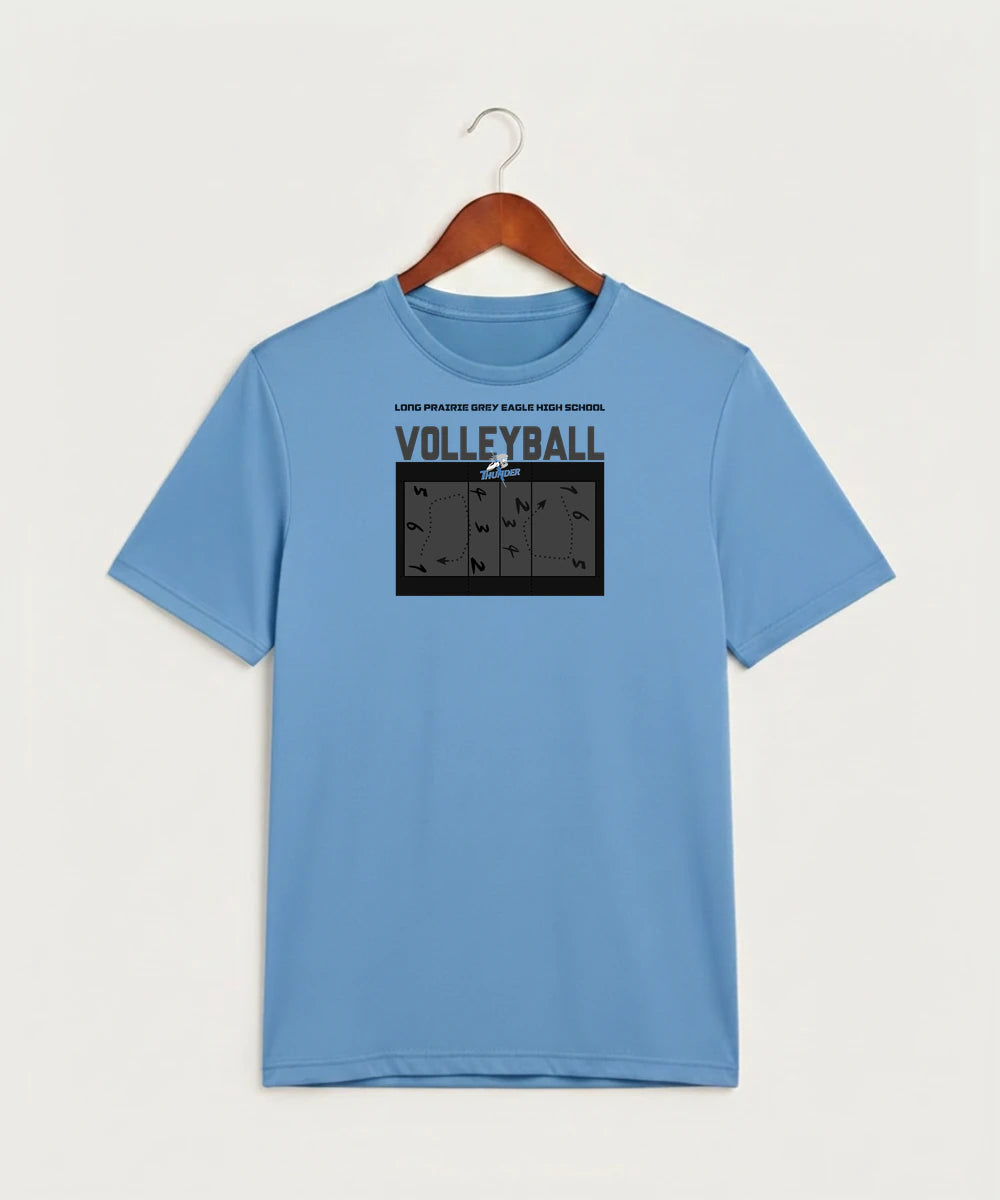 Long Prairie Grey Eagle High School Volleyball (Girls) - Carolina Blue Sport-Tek PosiCharge Competitor Tee. ST350