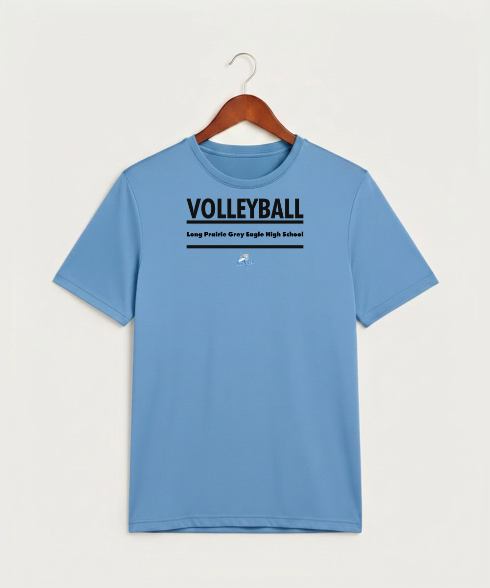 Long Prairie Grey Eagle High School Volleyball (Girls) - Carolina Blue Sport-Tek PosiCharge Competitor Tee. ST350