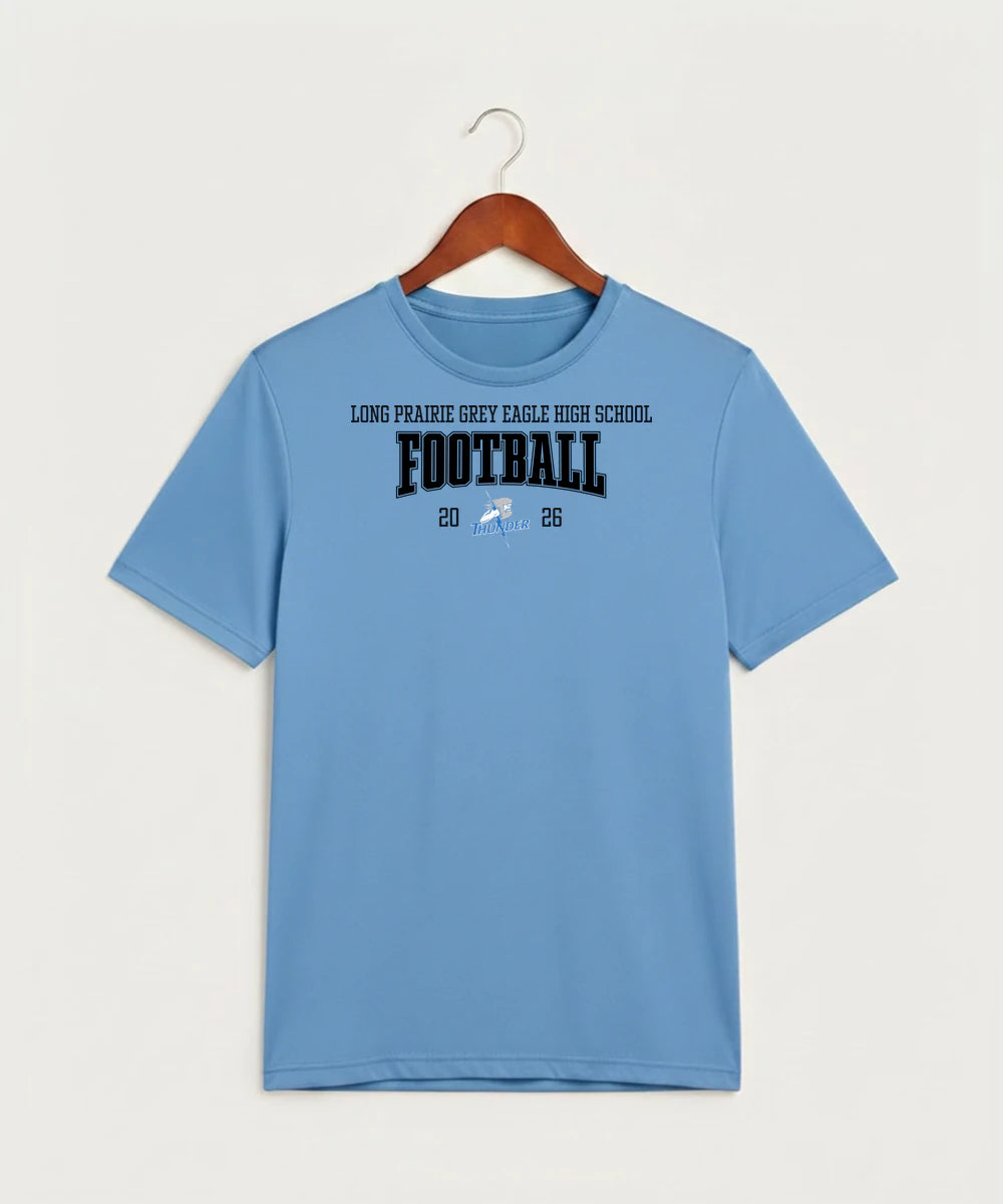 Long Prairie Grey Eagle High School Football (Boys) - Carolina Blue Sport-Tek PosiCharge Competitor Tee. ST350