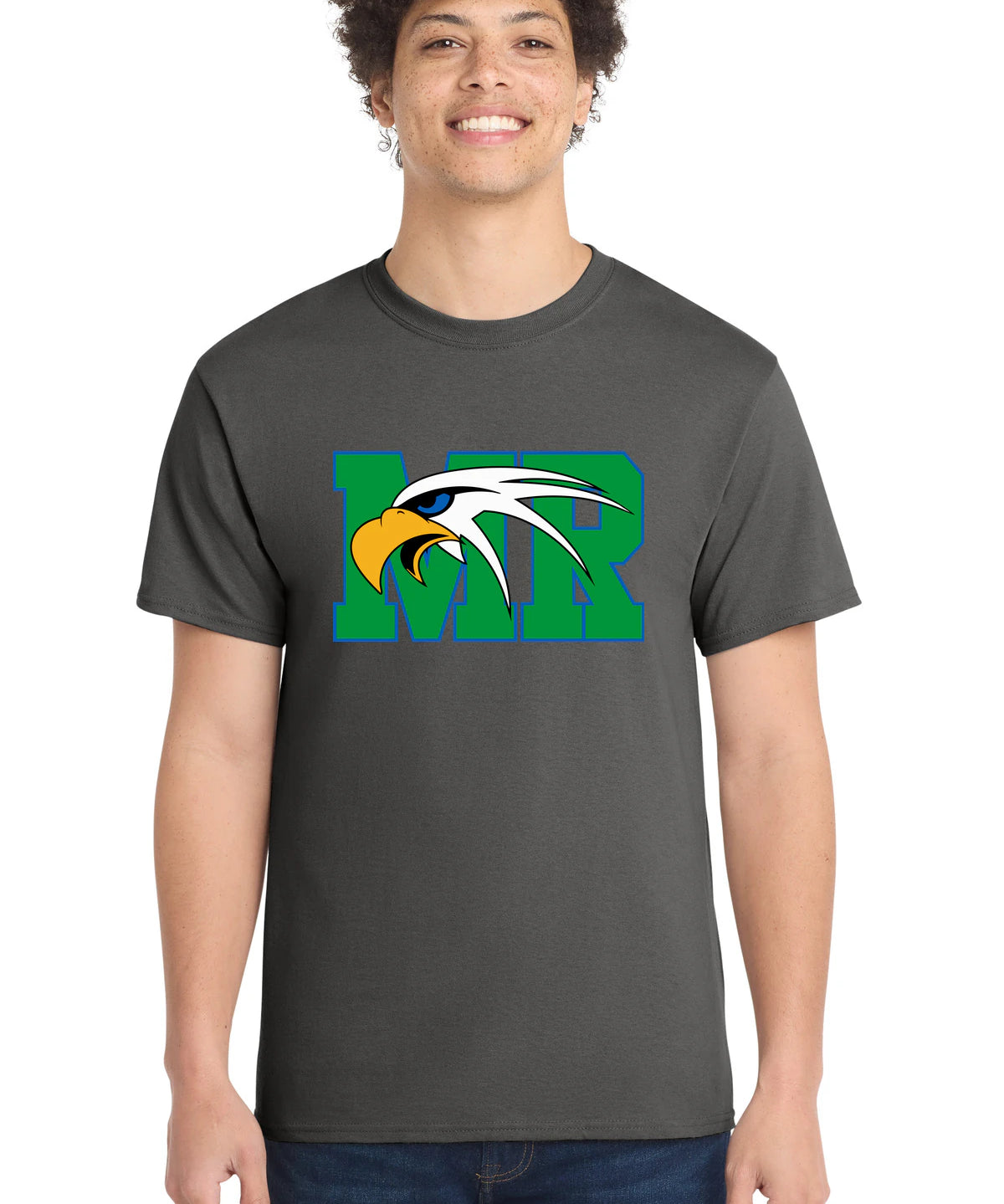 Maple River High School hockey_boys - Charcoal Port & Co Core Cotton Tee. PC54
