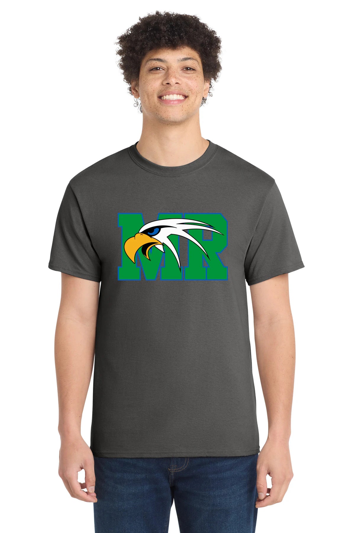 Maple River High School hockey_boys - Charcoal Port & Co Core Cotton Tee. PC54