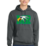 Maple River High School hockey_boys - Charcoal Port & Co Core Fleece Pullover Hooded Sweatshirt. PC78H