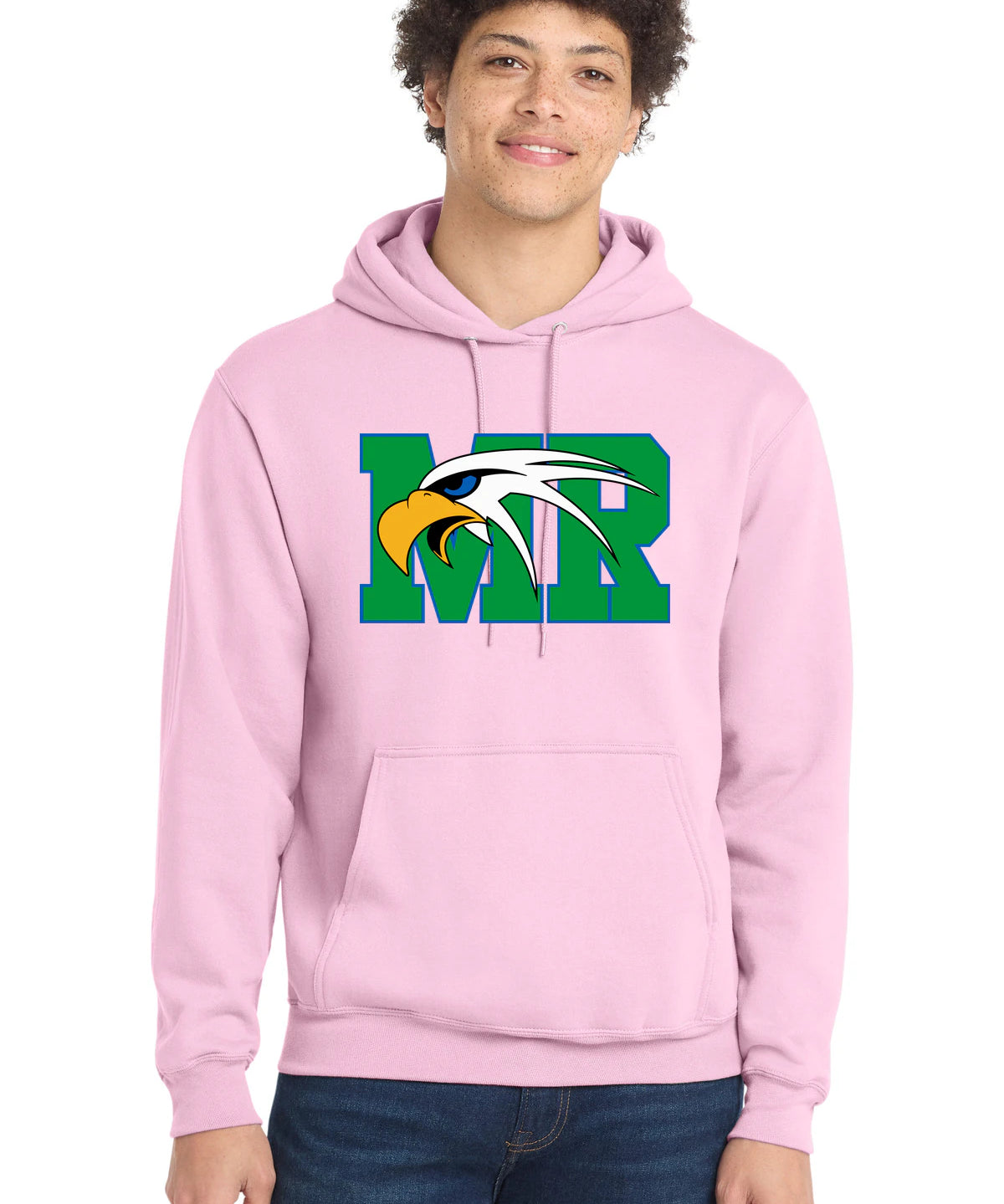Maple River High School hockey_boys - Cherry Blossom Port & Co Core Fleece Pullover Hooded Sweatshirt. PC78H