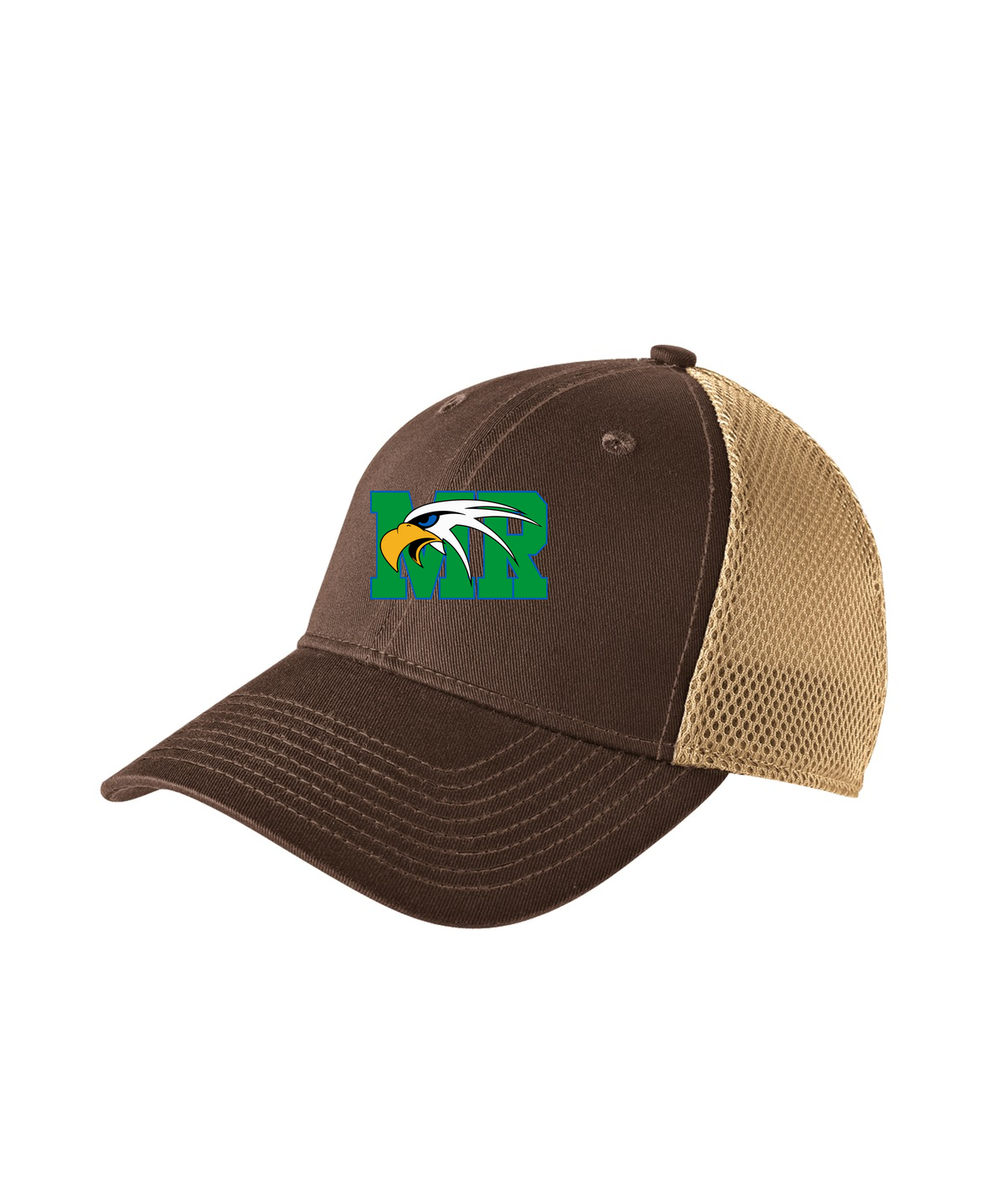 Maple River High School hockey_boys - Chocolate/ Khaki New Era - Stretch Mesh Cap. NE1020