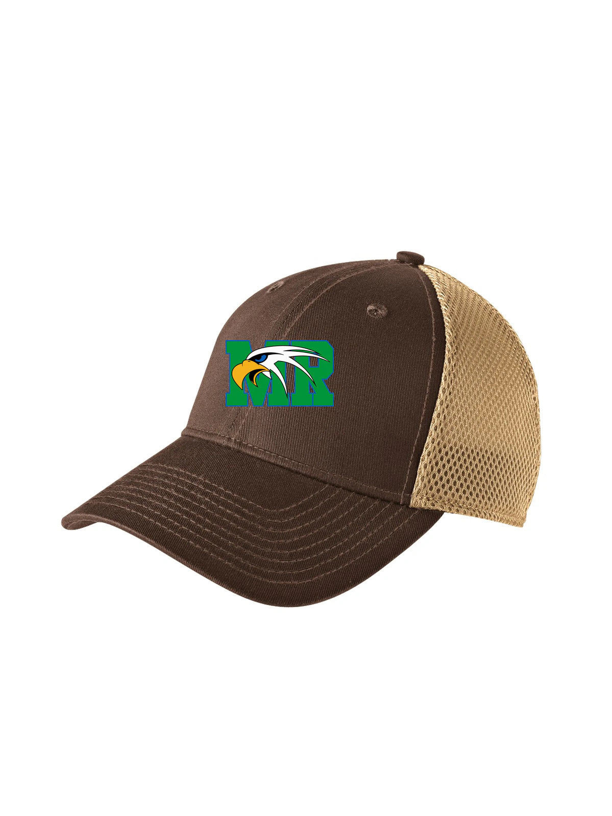 Maple River High School hockey_boys - Chocolate/ Khaki New Era - Stretch Mesh Cap. NE1020