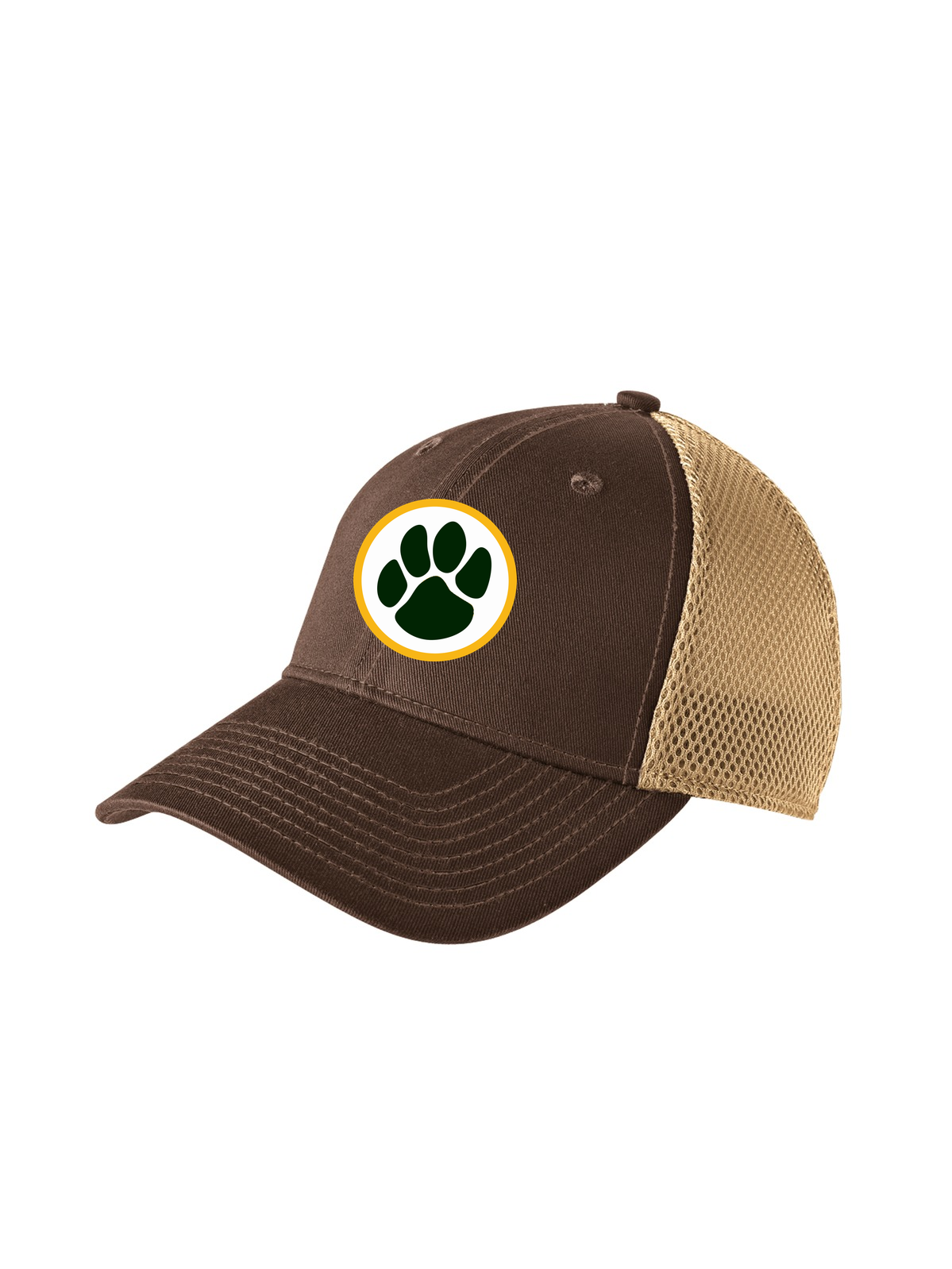 Ashwaubenon High School Football (Boys) - Chocolate/ Khaki New Era - Stretch Mesh Cap. NE1020