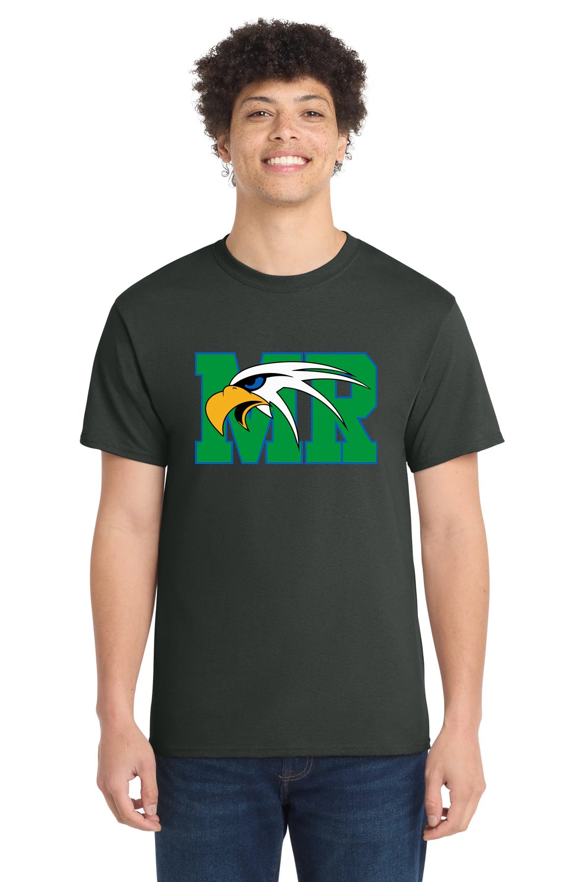 Maple River High School hockey_boys - Coal Grey Port & Co Core Cotton Tee. PC54