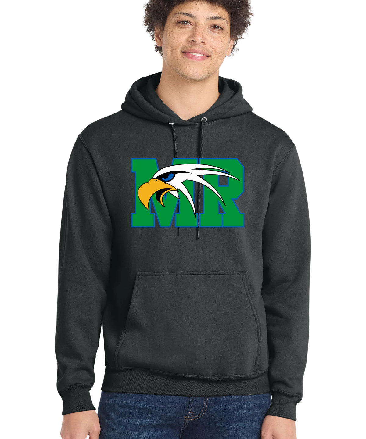 Maple River High School hockey_boys - Coal Grey Port & Co Core Fleece Pullover Hooded Sweatshirt. PC78H