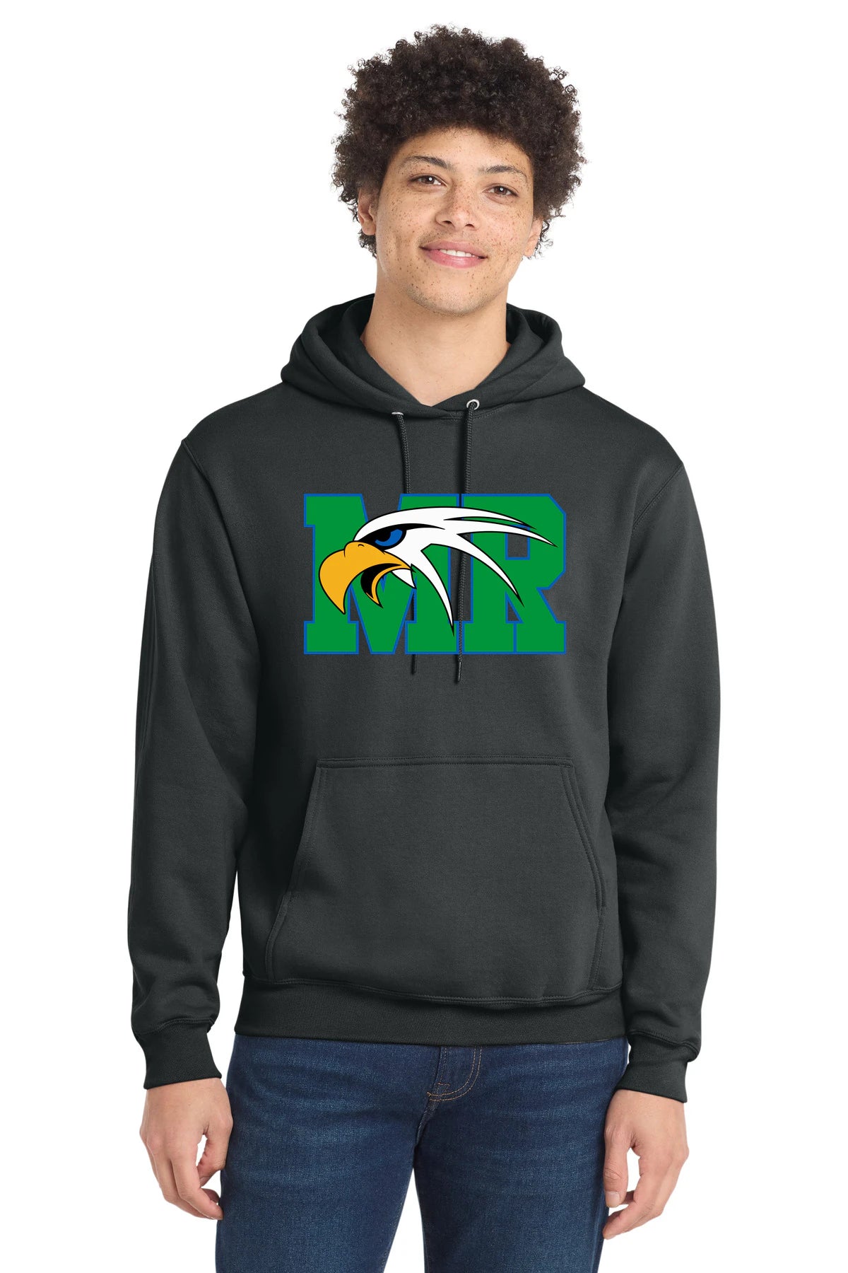 Maple River High School hockey_boys - Coal Grey Port & Co Core Fleece Pullover Hooded Sweatshirt. PC78H