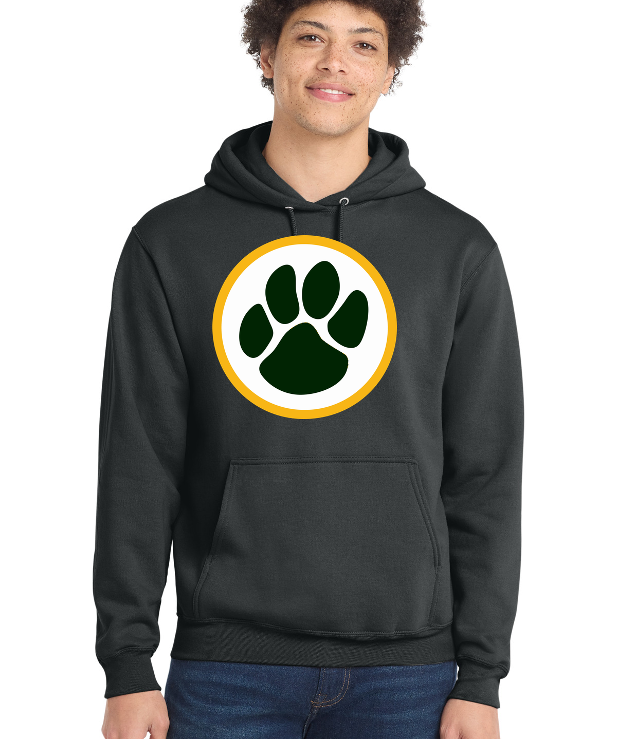 Ashwaubenon High School Football (Boys) - Coal Grey Port & Co Core Fleece Pullover Hooded Sweatshirt. PC78H