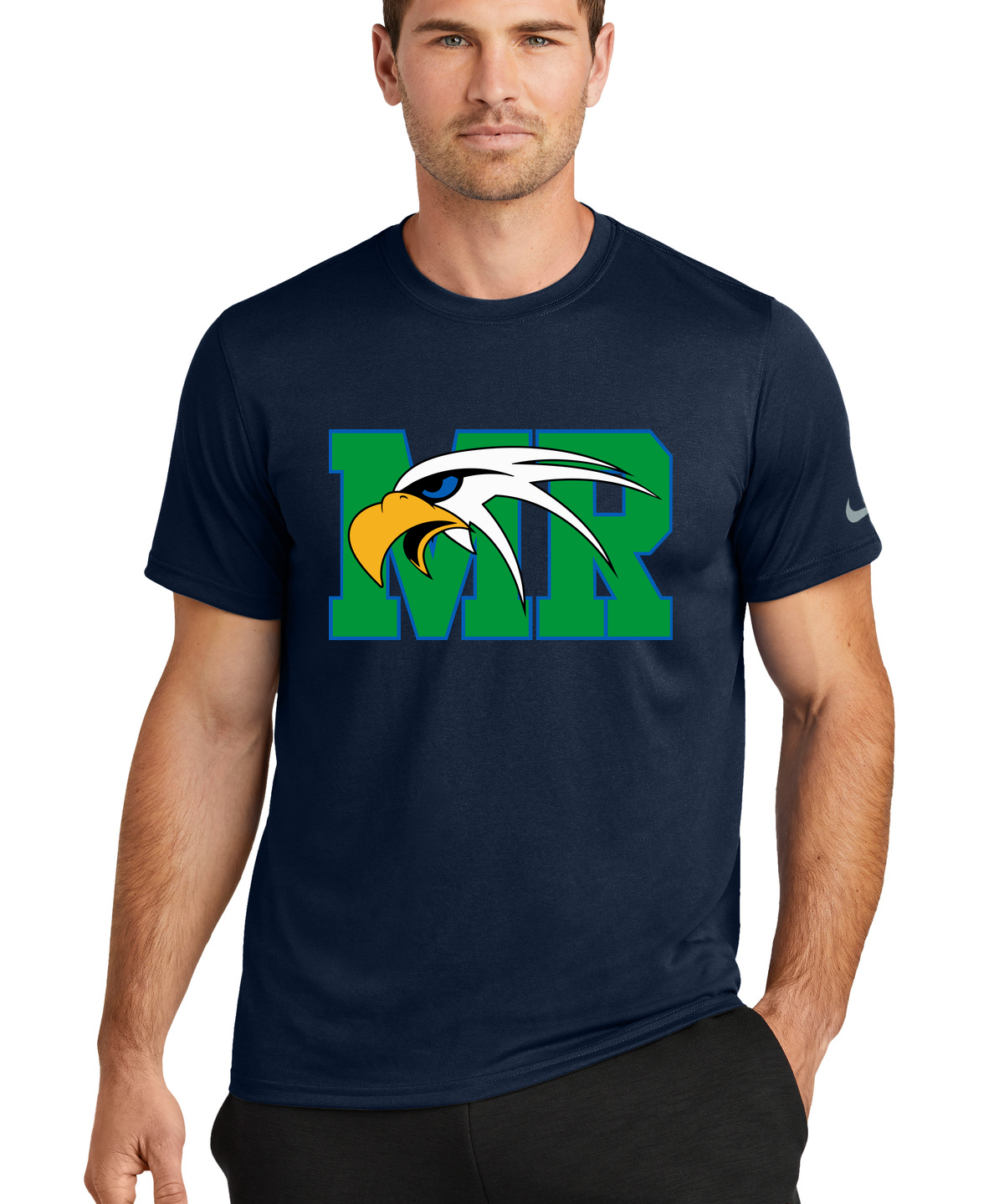 Maple River High School tennis - College Navy Nike Swoosh Sleeve rLegend Tee NKDX8730