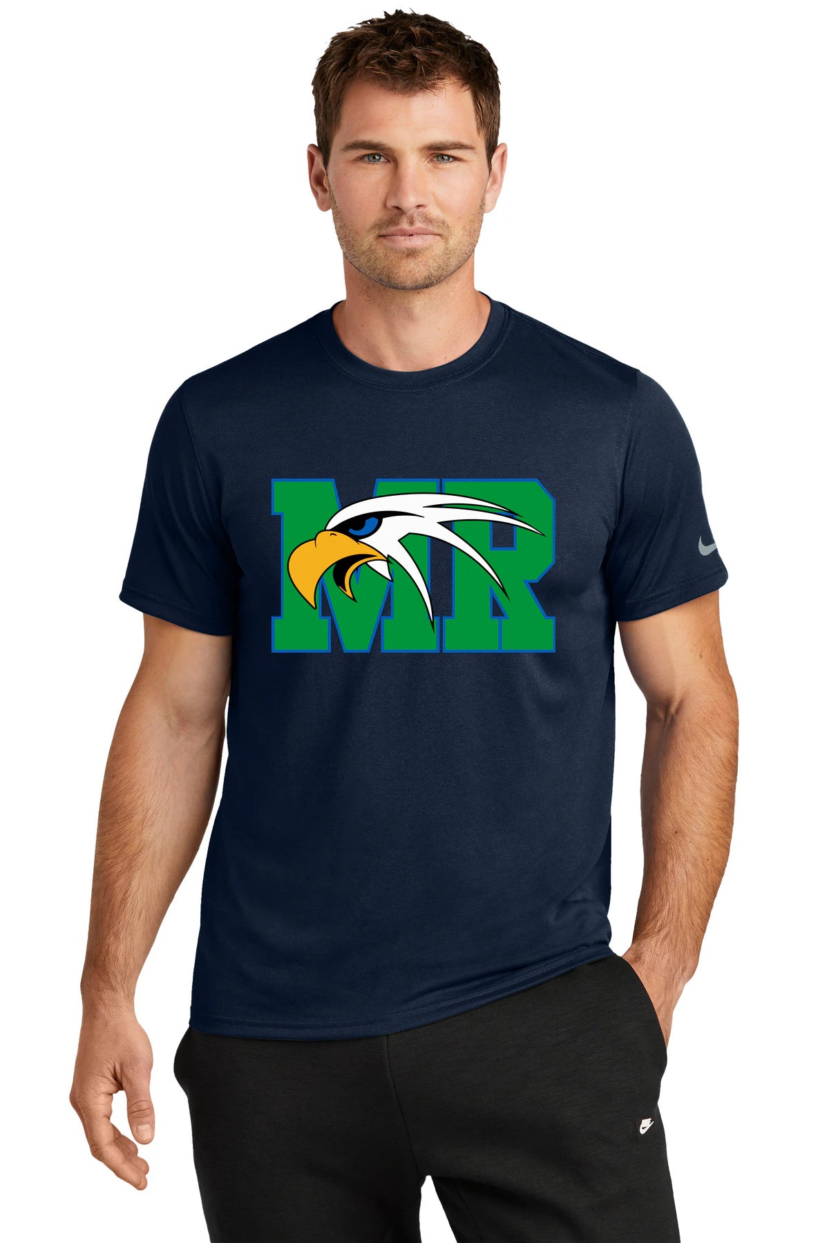 Maple River High School hockey_boys - College Navy Nike Swoosh Sleeve rLegend Tee NKDX8730
