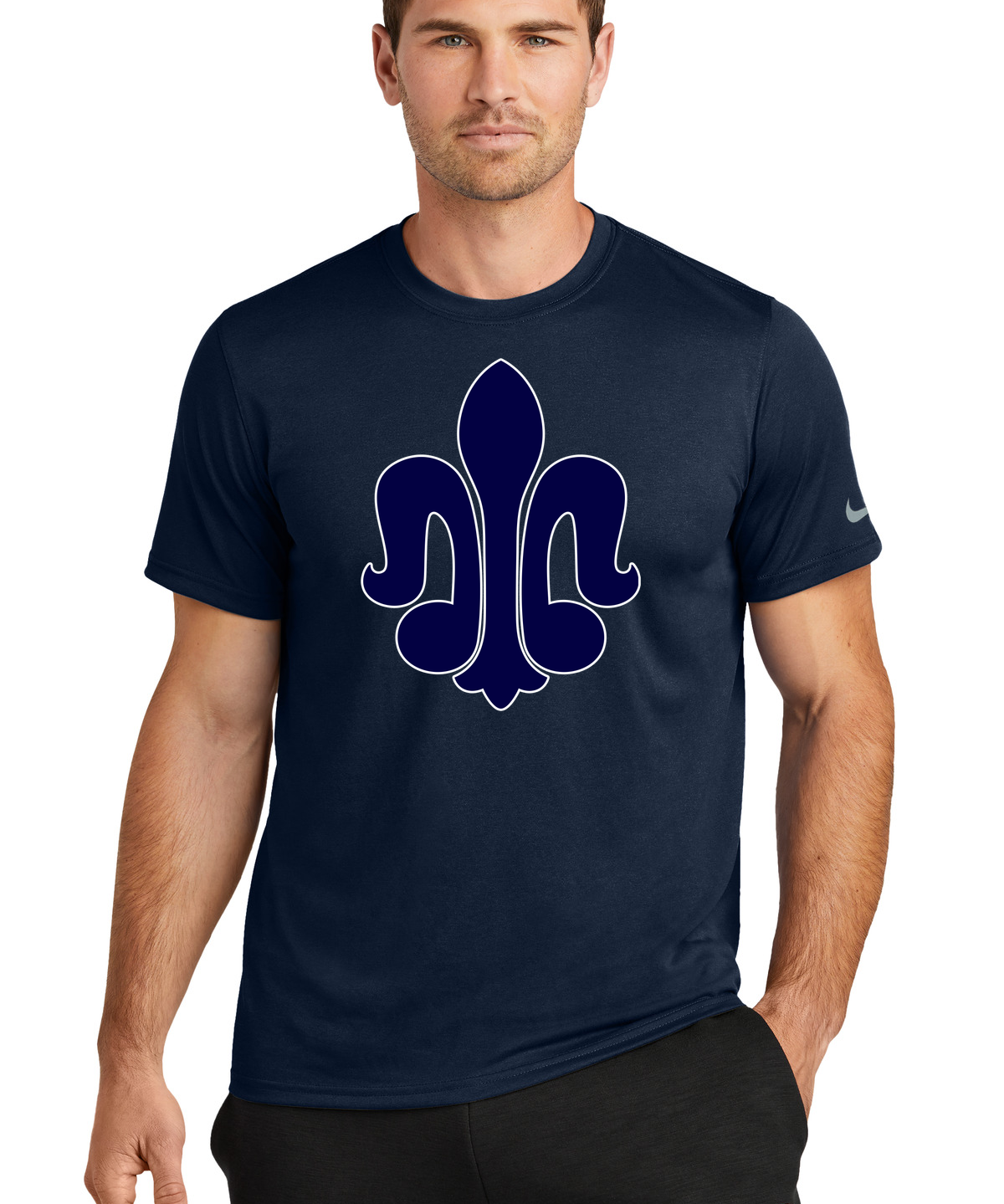 St. Peter Athletics - College Navy Nike Swoosh Sleeve rLegend Tee NKDX8730
