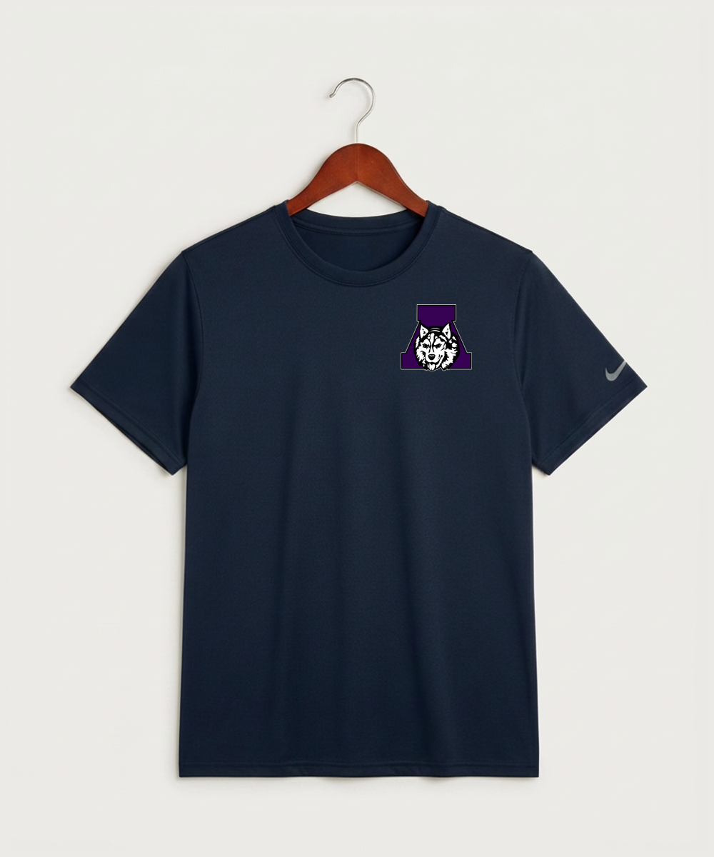 Albany High School Athletics - College Navy Nike Swoosh Sleeve rLegend Tee NKDX8730