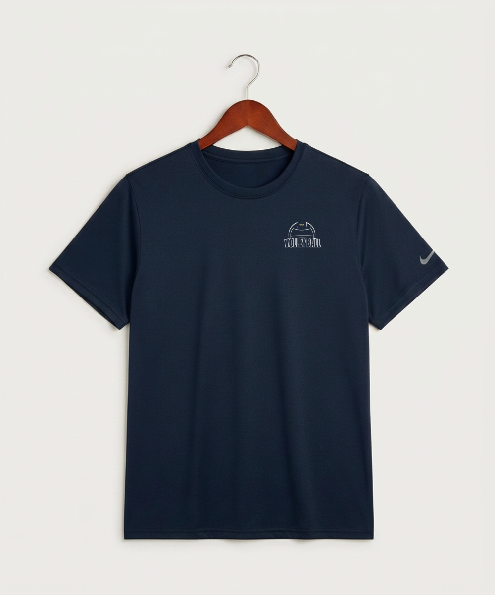 Walker Hackensack Akeley Volleyball (Girls) - College Navy Nike Swoosh Sleeve rLegend Tee NKDX8730
