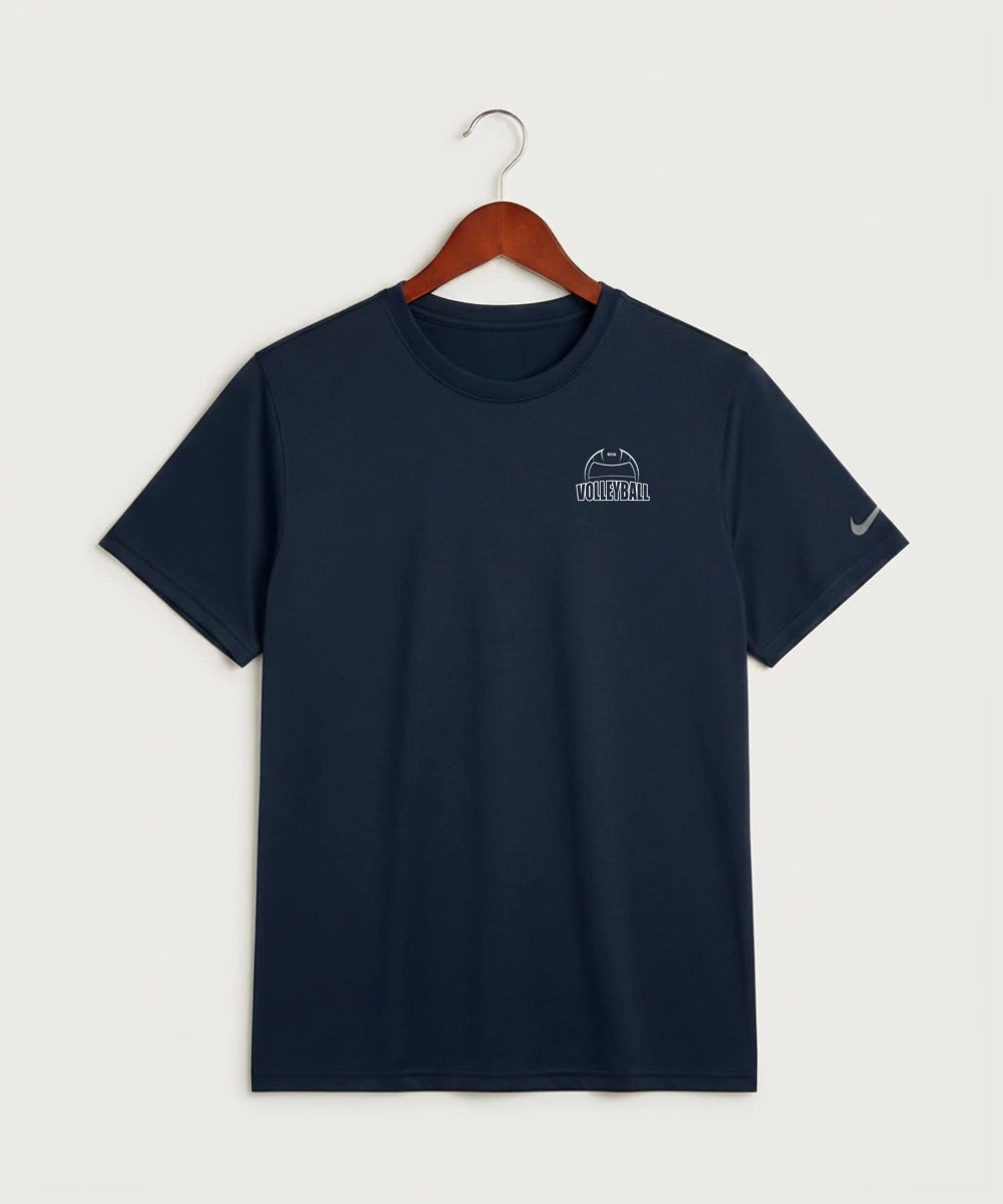 Walker Hackensack Akeley Volleyball (Girls) - College Navy Nike Swoosh Sleeve rLegend Tee NKDX8730