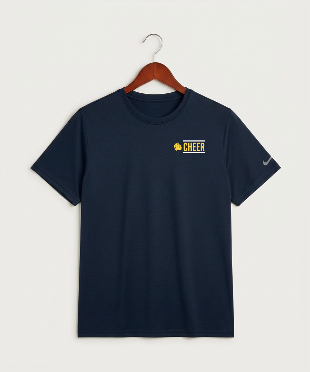 Wausau West High School Cheer - College Navy Nike Swoosh Sleeve rLegend Tee NKDX8730