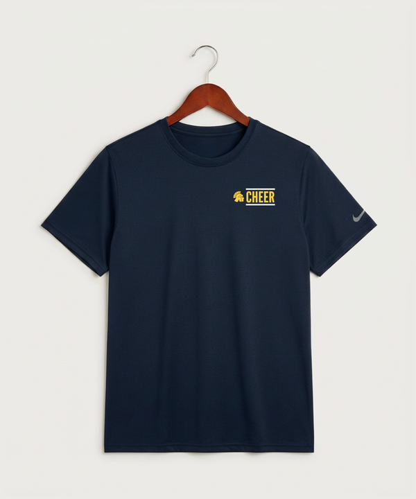 Wausau West High School Cheer - College Navy Nike Swoosh Sleeve rLegend Tee NKDX8730