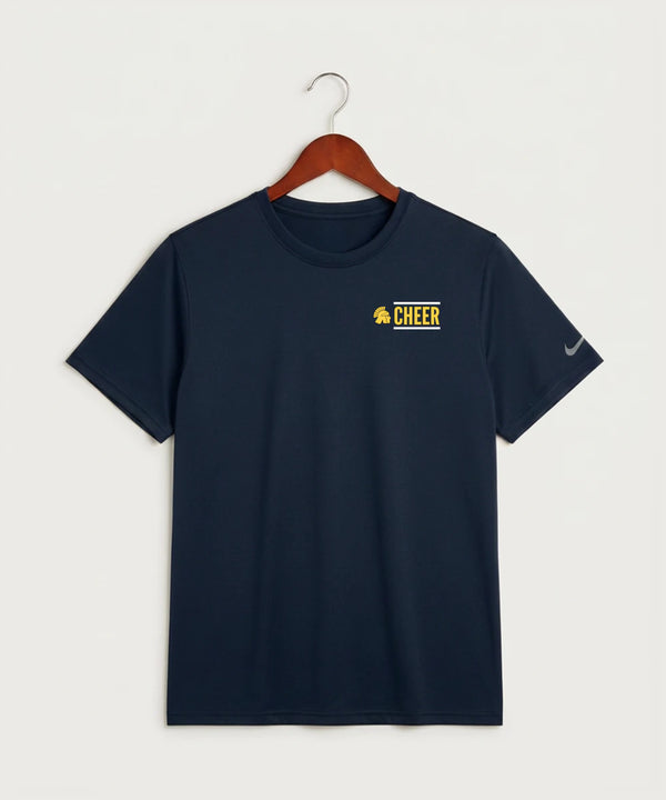 Wausau West High School Cheer - College Navy Nike Swoosh Sleeve rLegend Tee NKDX8730