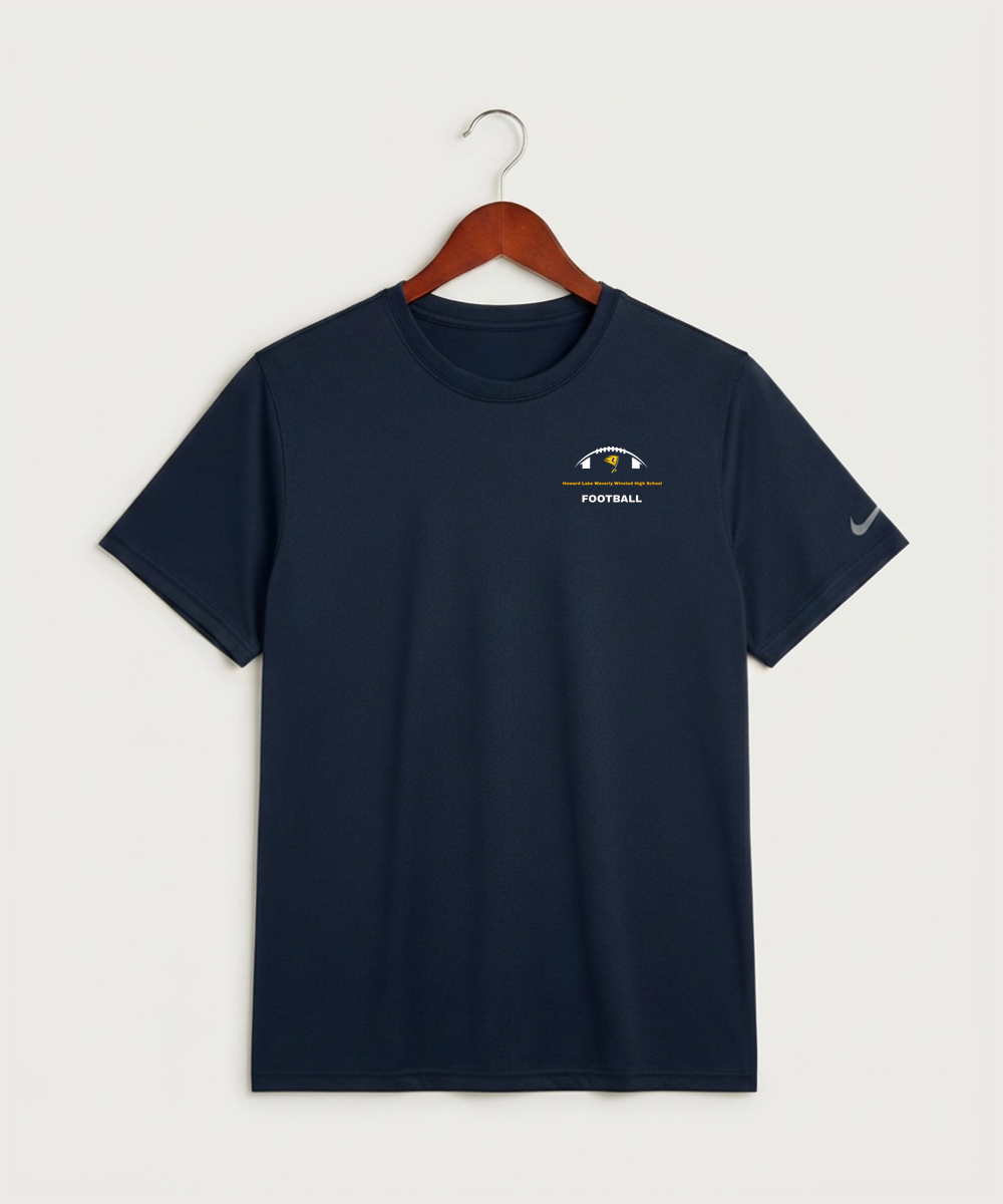 Howard Lake Waverly Winsted High School Football (Boys) - College Navy Nike Swoosh Sleeve rLegend Tee NKDX8730