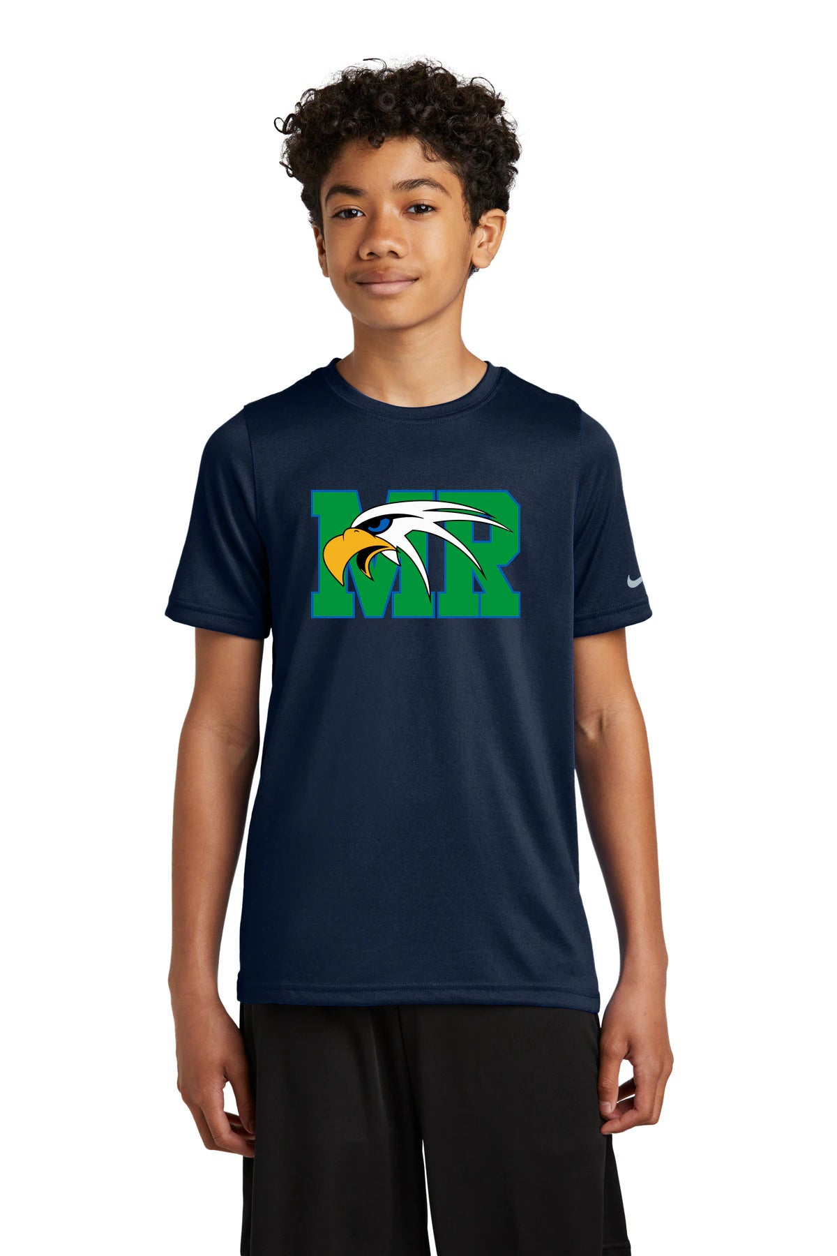 Maple River High School hockey_boys - College Navy Nike Youth Swoosh Sleeve rLegend Tee NKDX8787