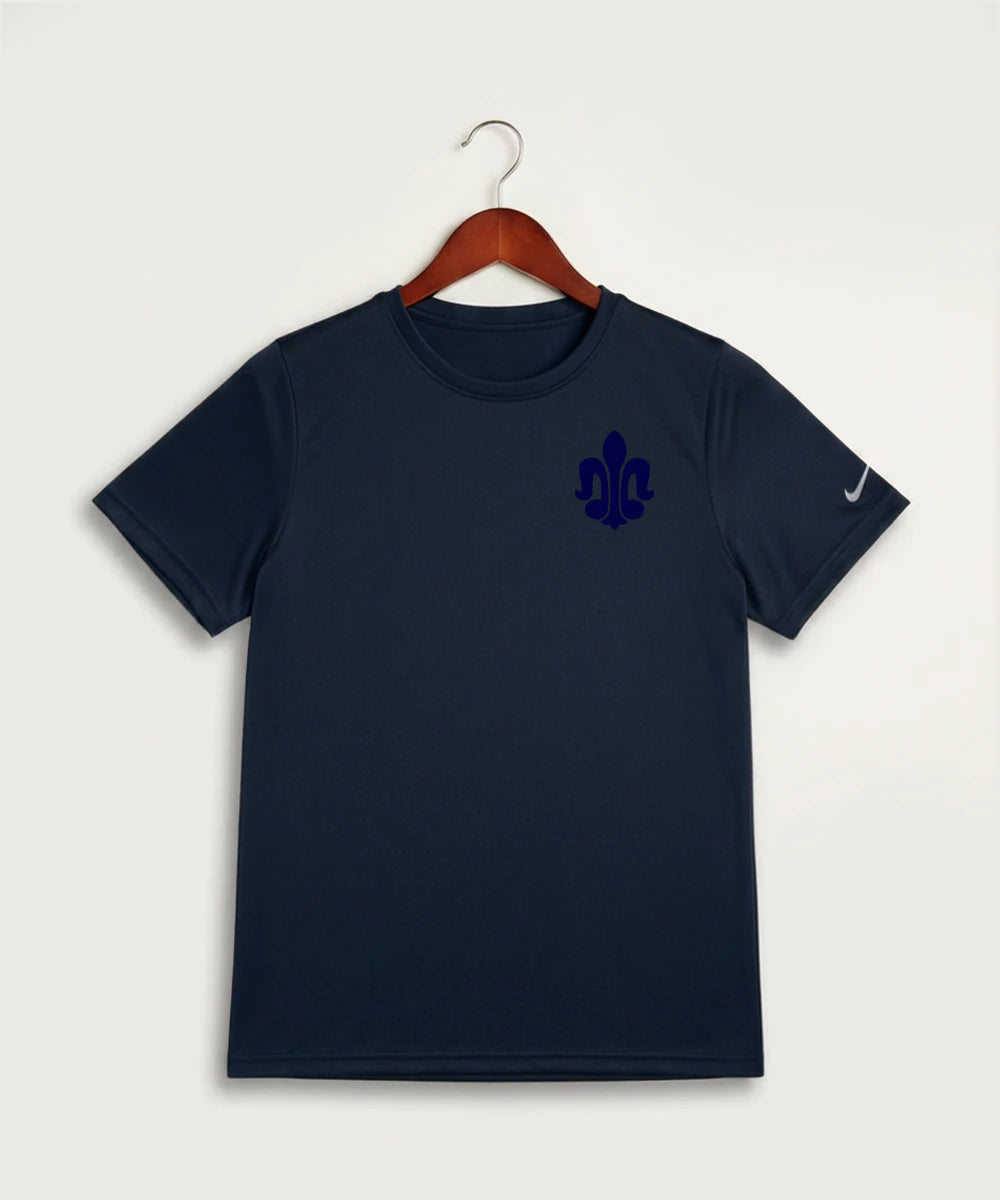 Saint Peter High School Athletics - College Navy Nike Youth Swoosh Sleeve rLegend Tee NKDX8787