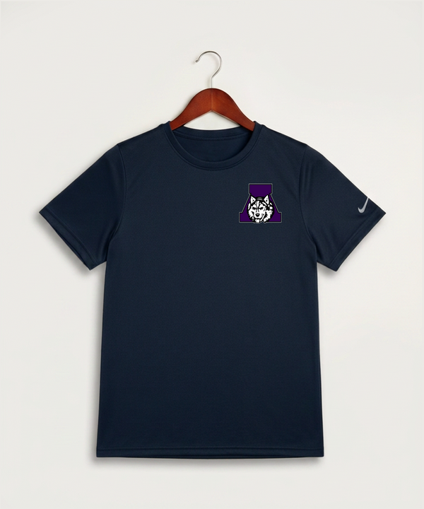 Albany High School Cheerleading - College Navy Nike Youth Swoosh Sleeve rLegend Tee NKDX8787